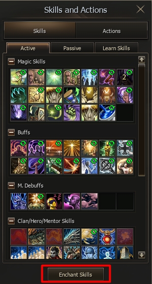 Enchant Skill en Lineage 2 GOD