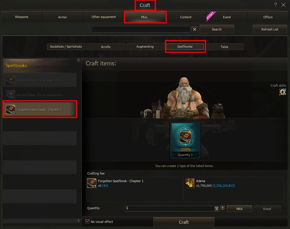 Forgotten Power skills en Lineage 2 GOD